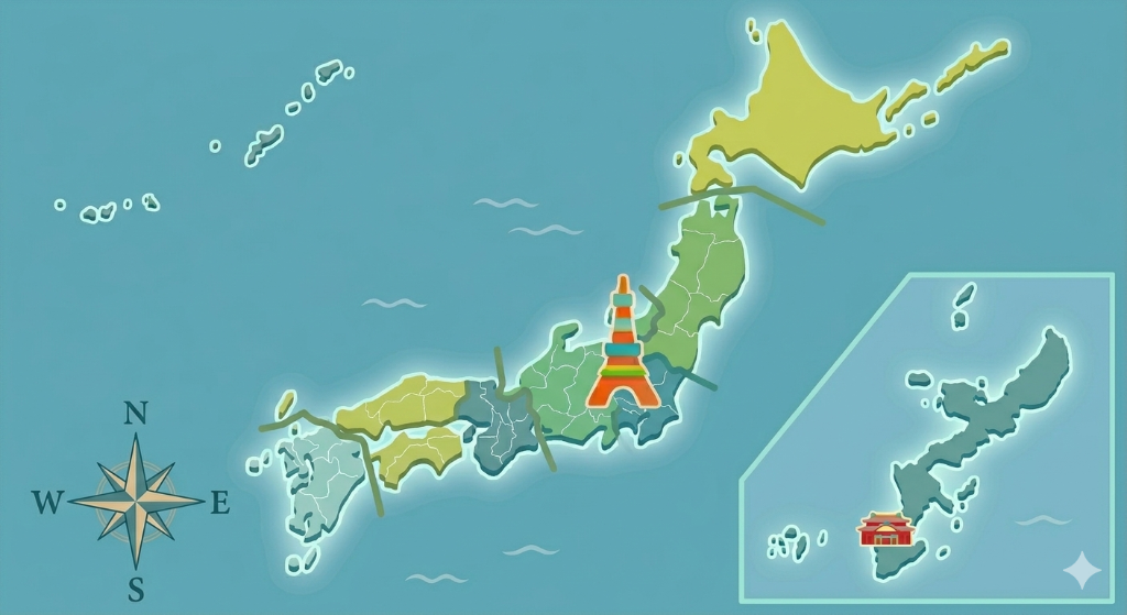 Japan weather style map