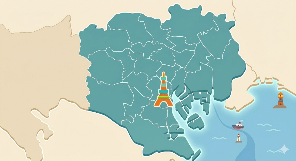 Tokyo simplified area map